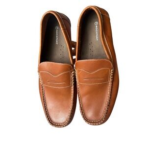 Rockport Mens Brown Leather Penny Loafer Driving Moccasin Shoes Size 11